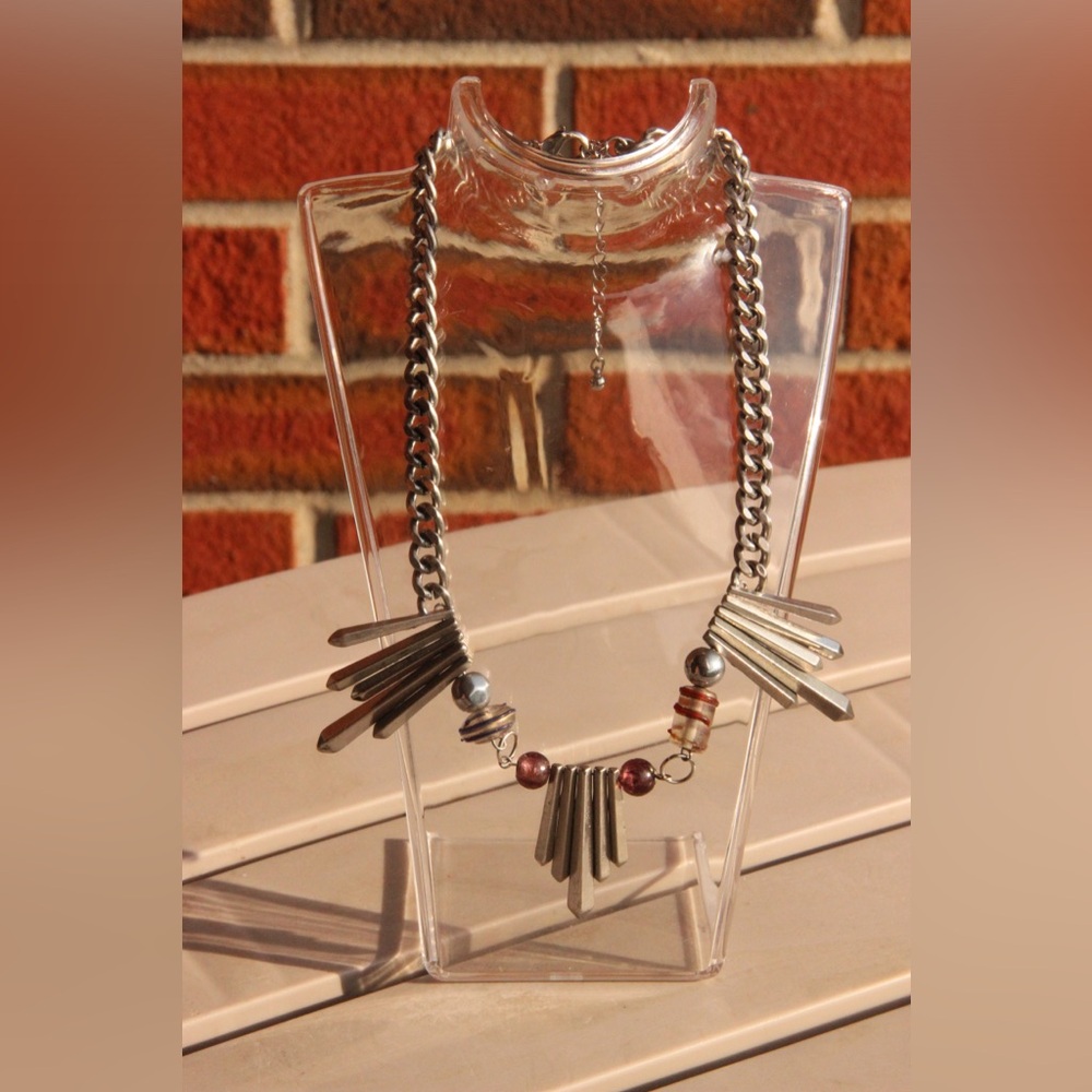 Hand Crafted Metal abstract necklace